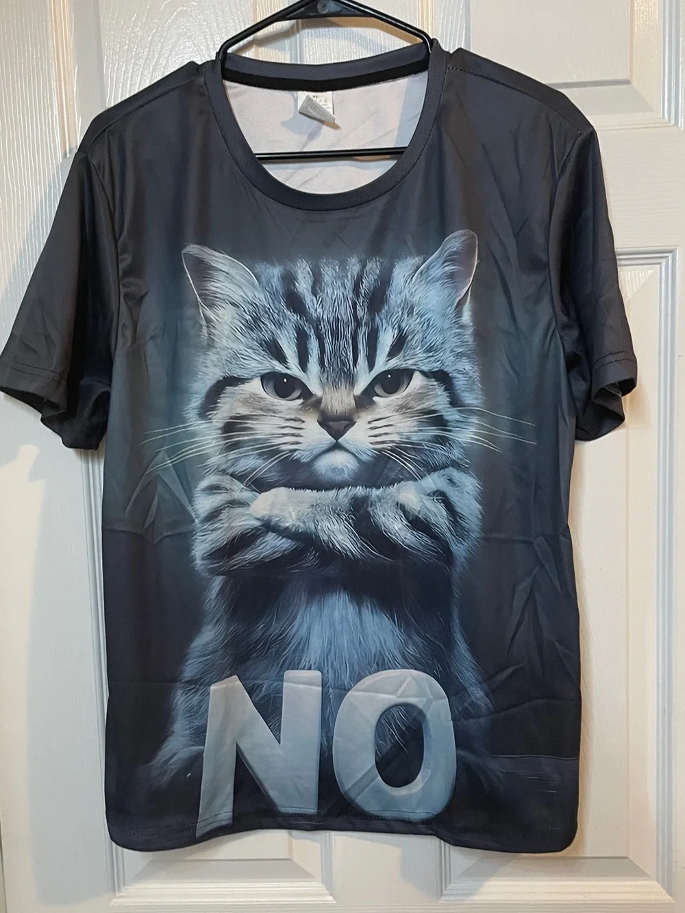 Unbranded Black Cat Graphic Tee - 'No' Statement